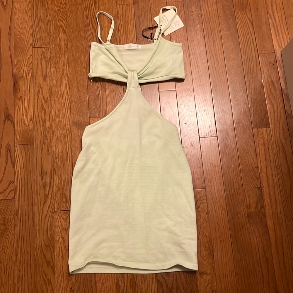 Mint green cut out dress